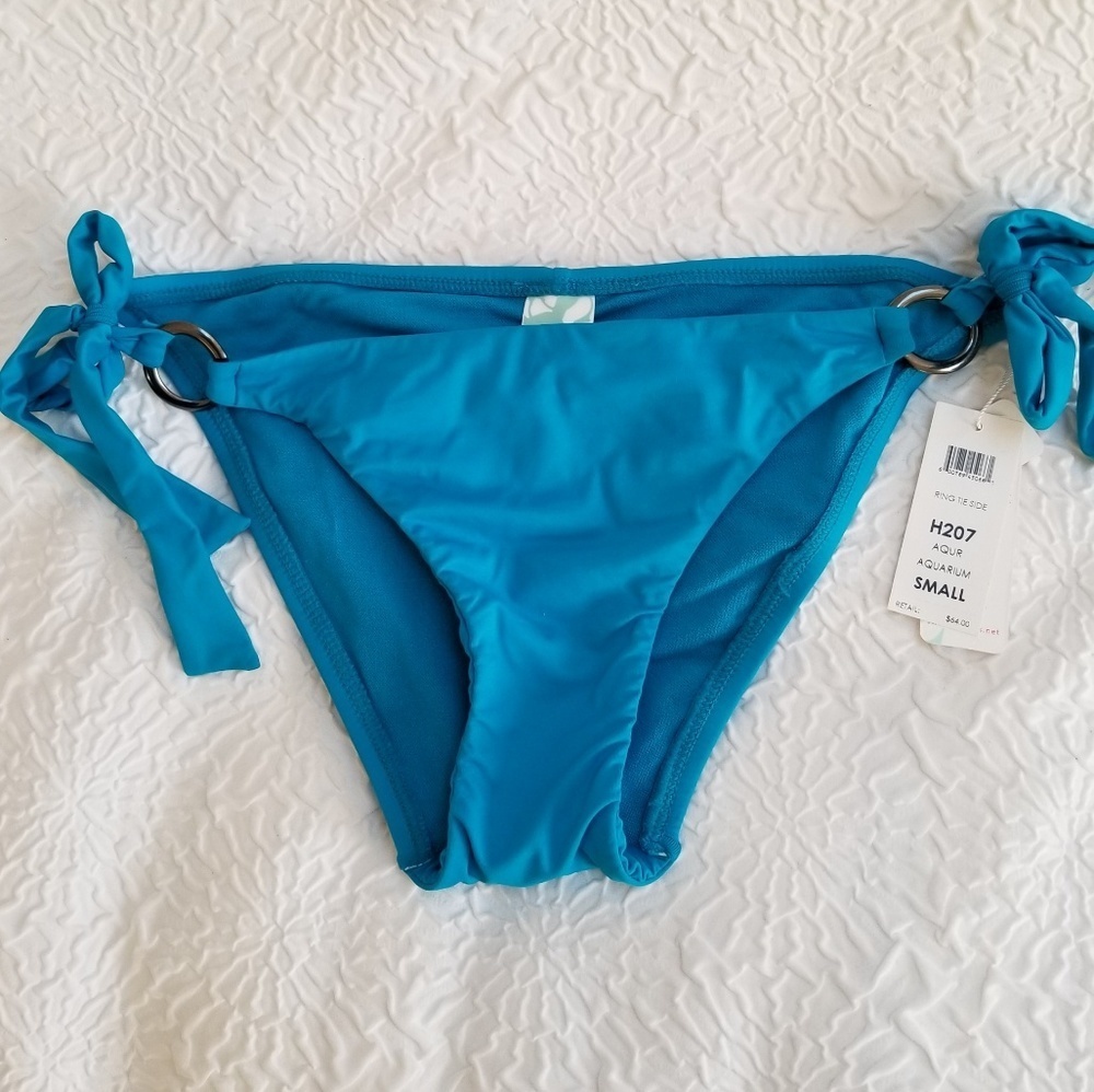 Swim Systems ring tie side aquarium bikini bottom regular cut turquoise, Size S